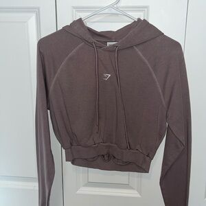 Gymshark Training Crop Hoodie - Washed Mauve size small